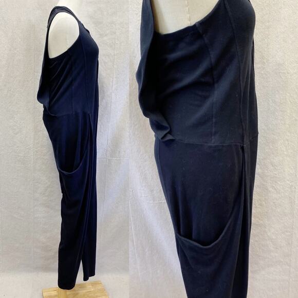 Osklen black sleeveless henley Pique‎ knitted weave harem jumpsuit size small - Picture 3 of 16